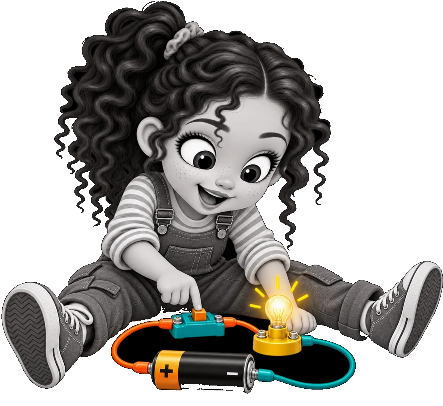 Gaby experimenta con un circuito eléctrico
